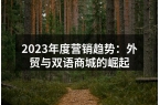 2023年度营销趋势：外贸与双语商城的崛